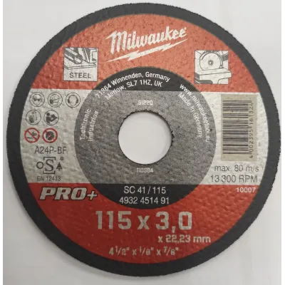 Milwaukee Disco abrasivo/corte 115x3x22.23 mm PRO+