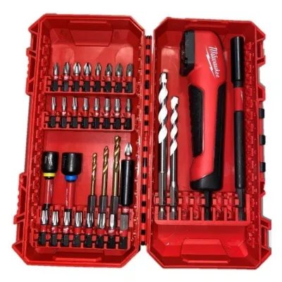 Conjunto de brocas e pinos Milwaukee Shockwave com adaptador angular