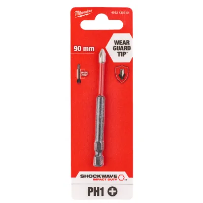 Milwaukee Pontas de aparafusar Shockwave PH1 x90mm