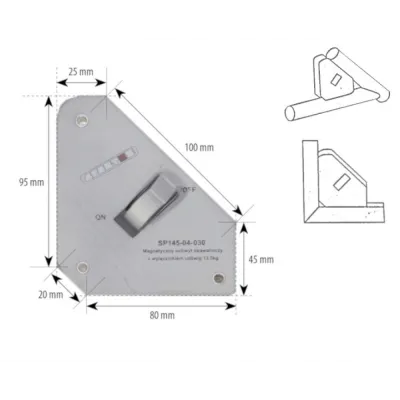 SPARTUS® Soporte magnético para soldadura con interruptor de encendido y apagado 13,5 kg